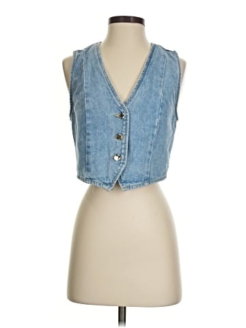 Zara Denim Vest (view 1)