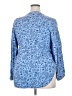 Woman Within 100% Polyester Print Blue 3/4 Sleeve Blouse Size 18 (L) - photo 2
