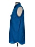 Equipment Blue Sleeveless Button-Down Shirt Size S - photo 5