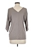 Left Coast by Dolan 100% Viscose Gray 3/4 Sleeve Top Size M - photo 2