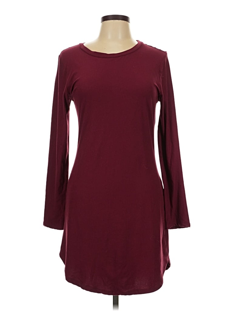 Pre-owned Derek Heart Casual Dress In Burgundy
