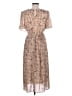 Hayden 100% Polyester Print Tan Casual Dress Size M - photo 2