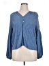 wonderly 100% Rayon Blue Long Sleeve Blouse Size XL - photo 1