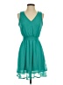 Nine West 100% Polyester Solid Teal Cocktail Dress Size XS - photo 1