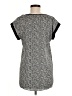 Express Chevron-herringbone Checkered-gingham Damask Jacquard Houndstooth Multi Color Silver Short Sleeve Top Size M - photo 2