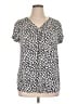 Lane Bryant Animal Print Ivory Short Sleeve Blouse Size 14 - 16 Plus - photo 1