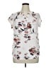 Fun2Fun Floral White Short Sleeve Blouse Size XL - photo 1