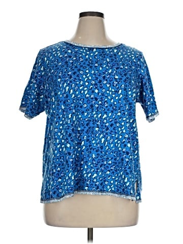 LOGO by Lori Goldstein Short Sleeve Blouse (view 1)