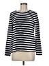 Talbots 100% Cotton Stripes Silver Pullover Sweater Size M - photo 1