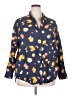 Only Floral Blue Long Sleeve Button-Down Shirt Size XXL (tall) - photo 1