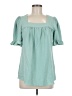 Unbranded 100% Polyester Teal Short Sleeve Blouse Size M - photo 1