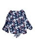 Elodie 100% Rayon Floral Blue 3/4 Sleeve Blouse Size XS - photo 2