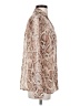 Express 100% Polyester Animal Print Tan Long Sleeve Blouse Size S - photo 4