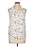 Just Living 100% Rayon Polka Dots Ivory Sleeveless Button-Down Shirt Size L - photo 1