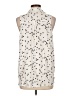 Just Living 100% Rayon Polka Dots Ivory Sleeveless Button-Down Shirt Size L - photo 2