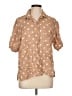 Ashleigh Morgan 100% Rayon Polka Dots Tan Short Sleeve Blouse Size L - photo 1