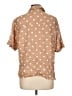 Ashleigh Morgan 100% Rayon Polka Dots Tan Short Sleeve Blouse Size L - photo 2