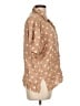 Ashleigh Morgan 100% Rayon Polka Dots Tan Short Sleeve Blouse Size L - photo 4