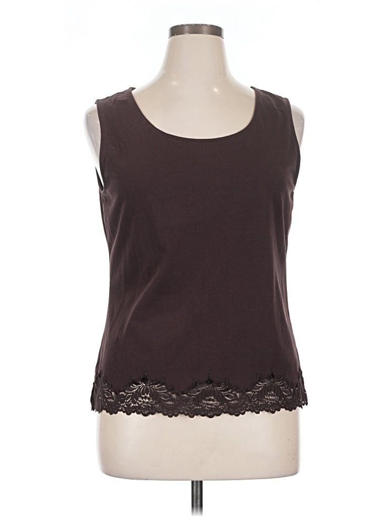 Pre-owned Coldwater Creek Sleeveless T-shirt In Brown