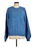 Pink Lily Solid Blue Pullover Sweater Size M - photo 1