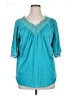 Allison Brittney 100% Polyester Teal 3/4 Sleeve Blouse Size XL - photo 1