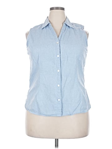 Basic Editions Sleeveless Button-Down Shirt (view 1)