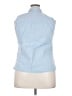 Basic Editions 100% Cotton Blue Sleeveless Button-Down Shirt Size XL - photo 2