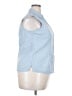 Basic Editions 100% Cotton Blue Sleeveless Button-Down Shirt Size XL - photo 4