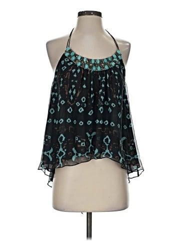Blue Pearl Sleeveless Silk Top (view 1)