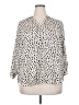 Lush 100% Polyester Animal Print Ivory 3/4 Sleeve Blouse Size 2X - photo 1