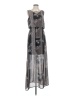 Maurices 100% Polyester Graphic Silver Casual Dress Size S - photo 1