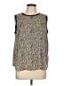 &.Layered 100% Polyester Animal Print Tan Sleeveless Blouse Size L - photo 1