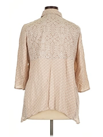 LOGO by Lori Goldstein 3/4 Sleeve Button-Down Shirt (view 2)
