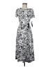 Perceptions Print Silver Casual Dress Size M - photo 1