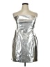ROTATE 100% Polyester Metallic Silver Cocktail Dress Size EU 46 / US 16 - photo 1