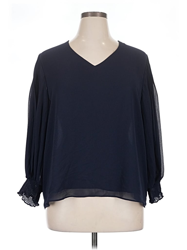 Pre-owned C Established 1946 3/4 Sleeve Blouse In Blue