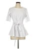 Kate Kasin White Short Sleeve Blouse Size L - photo 1