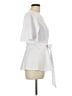 Kate Kasin White Short Sleeve Blouse Size L - photo 4