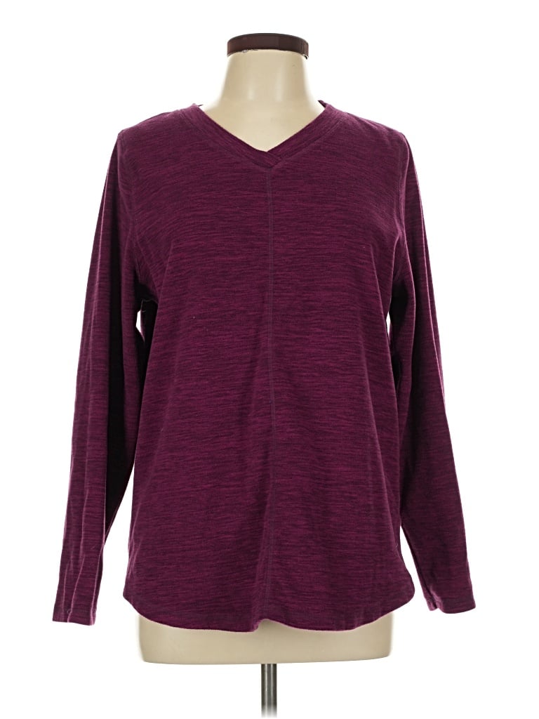 Pre-owned St. John's Bay Long Sleeve T-shirt In Burgundy