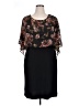 Glamour Floral Black Cocktail Dress Size 16 - photo 1