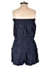 Eight Sixty 100% Cotton Solid Blue Romper Size XS - photo 2
