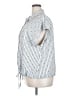 Torrid 100% Polyester Stripes White Silver Short Sleeve Blouse Size 2X Plus (2) - photo 5