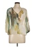 Zara Basic 100% Polyester Green 3/4 Sleeve Blouse Size M - photo 1