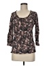 Victor 100% Rayon Brown 3/4 Sleeve Top Size M - photo 1