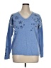 Johnny Was Stars Blue Wool Pullover Sweater Size XL - photo 1