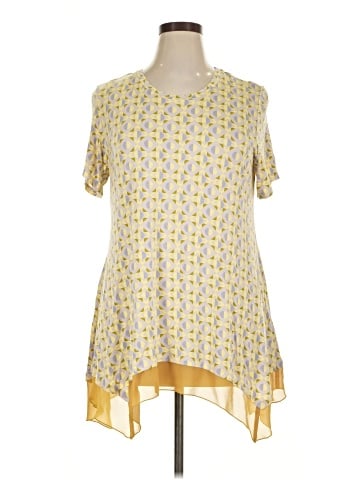 LOGO by Lori Goldstein Short Sleeve Blouse (view 1)
