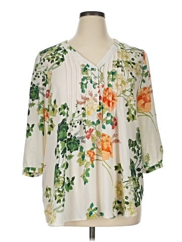 Rose + Olive 3/4 Sleeve Blouse (view 1)
