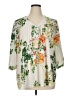 Rose + Olive 100% Polyester Ivory 3/4 Sleeve Blouse Size 1X - photo 1