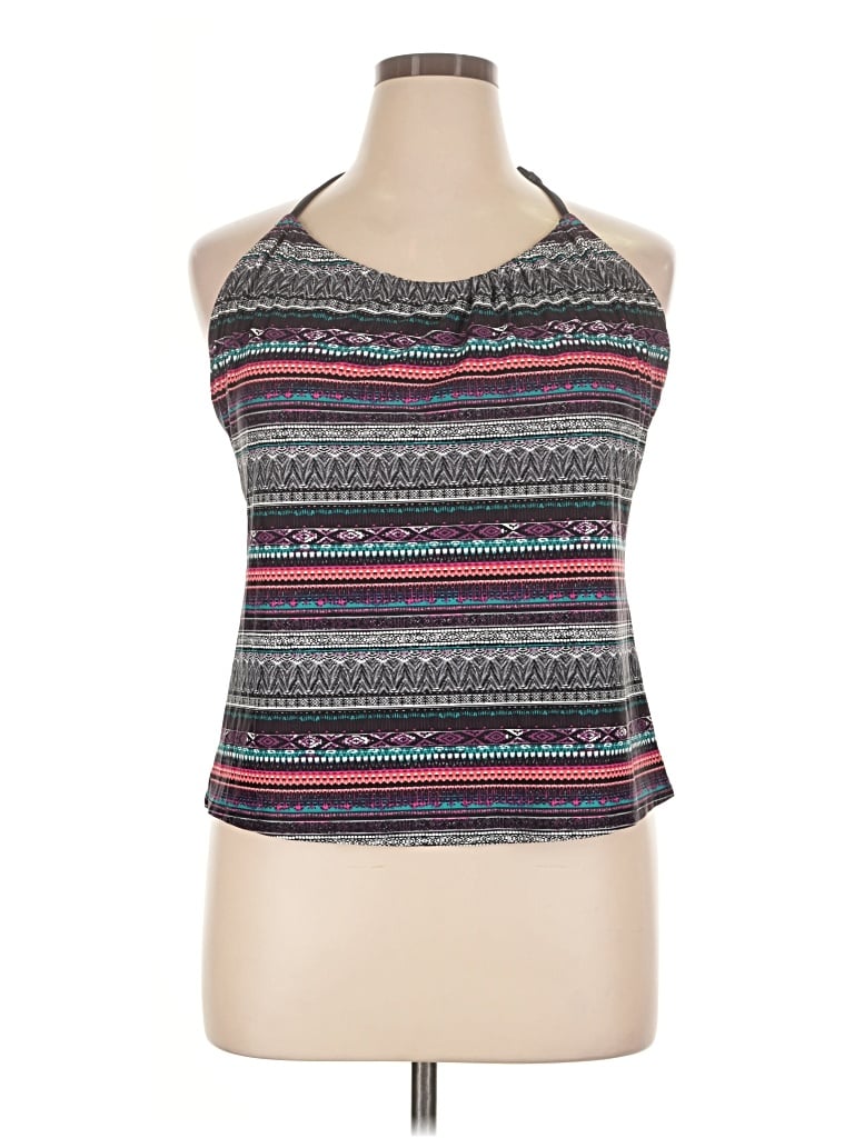 Pre-owned Kona Sol Tank Top Gray Halter Neckline Tops