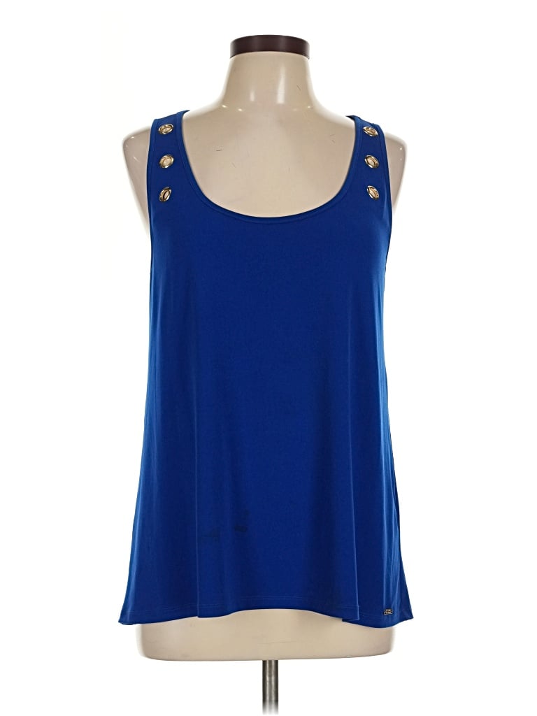 Pre-owned Ivanka Trump Sleeveless Top Blue Scoop Neck Tops